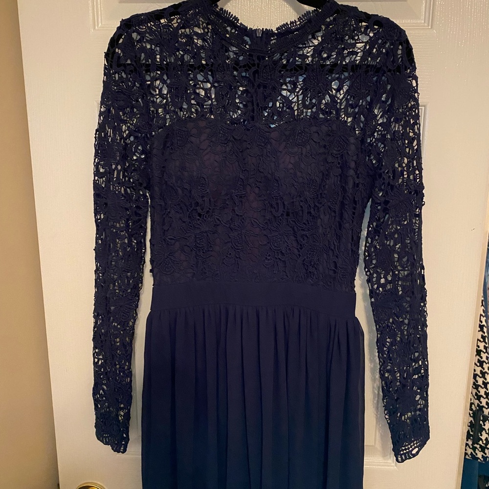 Navy floor length formal dress